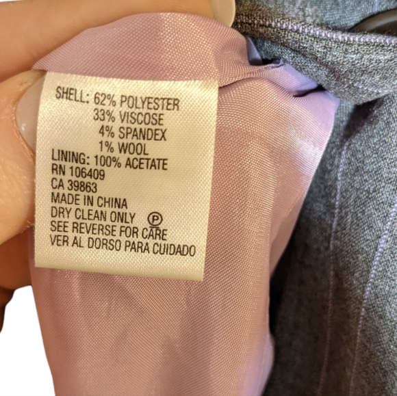 Antonio Melani gray business blazer pinstriped suit jacket - Picture 10 of 10